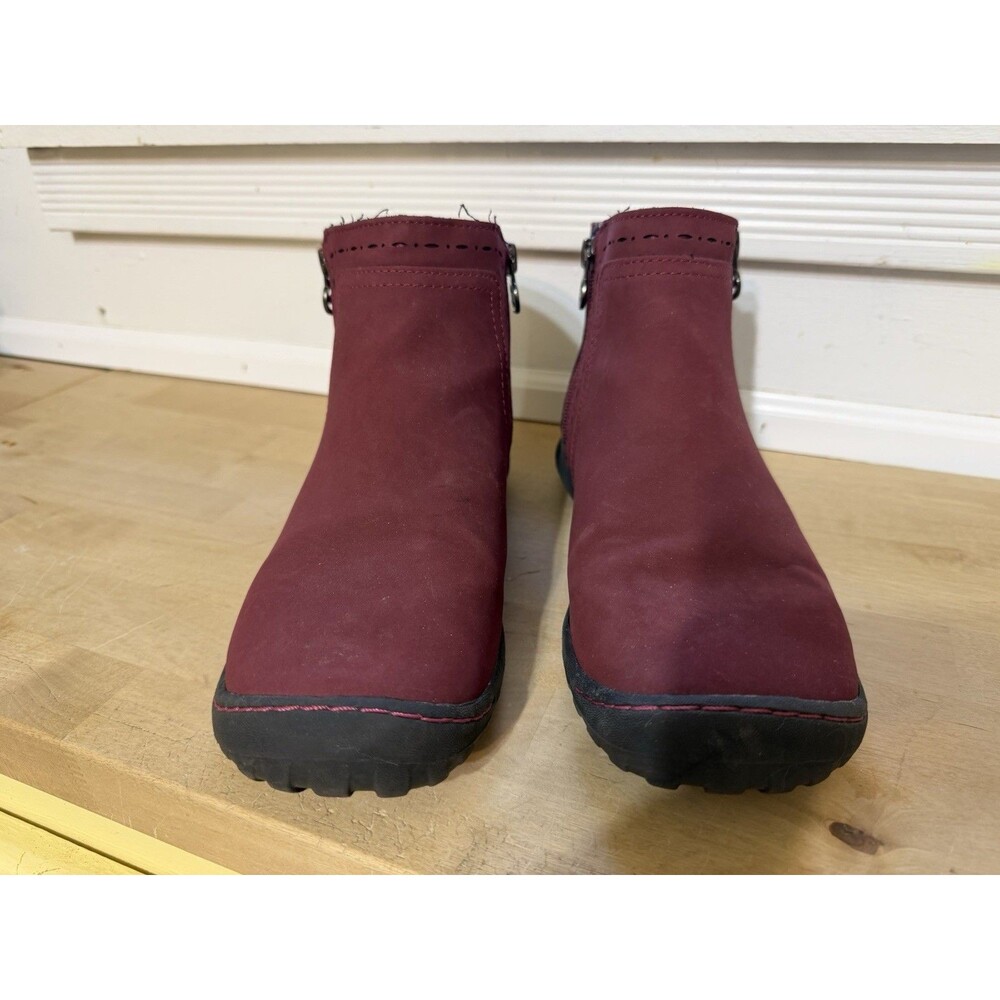 Jbu By Jambu Womens Juno Ankle Boots Red Black Side Zip Memory Foam 8 M - Picture 2 of 8